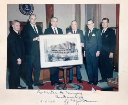Manny at the J. Edgar Hoover F.B.I. Building dedication ceremony in 1968.