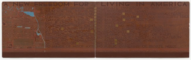 Frank Lloyd Wright and Taliesin Fellowship, Broadacre City exhibition panel, 1935, plywood