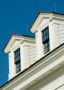 Detail at dormer windows at Chadsworth Cottage
