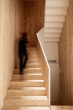 Central staircase in the main residence.