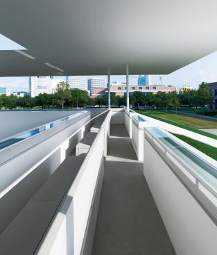 Granite benches line the lower level.