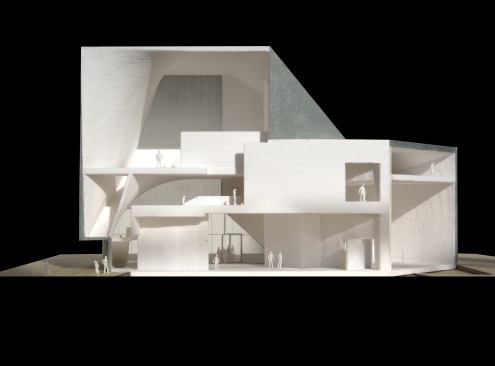 Model showing section through galleries