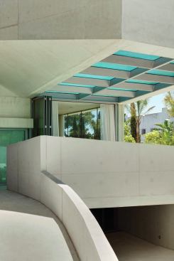 Entrance ramp, with view to the garage below.