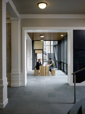 Learning doesn't happen only in the classroom. Spaces like these create learning and study spaces throughout the building.