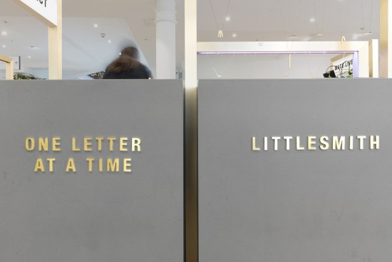 Brass lettering