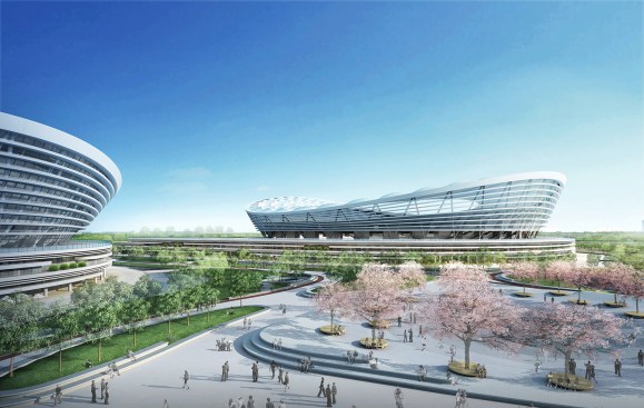 Suzhou Industrial Park Sport CenterProjektart: Internationaler Wettbewerb 2013 - 1. Preis3 Stadiengebaeude: offenes Stadion, Gymnasium, Natatorium. Die Stadien sind auf erhoehte Sockel gestellt, zwischen denen Landschaftsbereiche und Wasserflaechen liegen. Von diesen aus werden die oeffentlichen Bereiche im Erdgeschoss erschlossen. Die von aussen zu den Stadien ansteigenden Flaechen sind mit fuer die Oeffentlichkeit zugaenglichen Sportfeldern belegt.Entwurf: Meinhard von Gerkan und Nikolaus Goetze mit Magdalene Weiss Partner: Nikolaus GoetzeAssoziierter Partner: Magdalene WeissProjektleiter Wettbewerb: Sebastian Schmidt, Sui Jinying, Yan Lüji Projektleiter Ausführung: Lvji YanBauherr: Suzhou Industrial Park Sports Industry Development Co., LTD.BGF-Daten: 421.040 m²