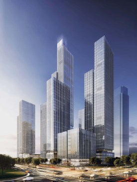 Nanjing Financial City Site 47Internationaler Wettbewerb 2015 - 1. Preis (2016)Auf einen 65.000 m² großen Grundstück im CBD des Hexi Districtes in Nanjing sollen oberirdisch 500.000 m² Mixed-Use errichtet werden. Neben 4 Hochhäusern mit einer Höhe zwischen 154 m und 197 m soll auf dem Grundstück auch ein Landmarktower mit einer Höhe von 415 m errichtet werden.  Entwurf: Meinhard von Gerkan und Nikolaus Goetze mit Marc Ziemons Partner: Nikolaus GoetzeAssoziierter Partner: Marc Ziemons Projektleitung: Jan BlaskoBauherr: Nanjing Financial City Construction Development Co., LtdBGF: 785.098 m²BRI: 3.700.000 m³