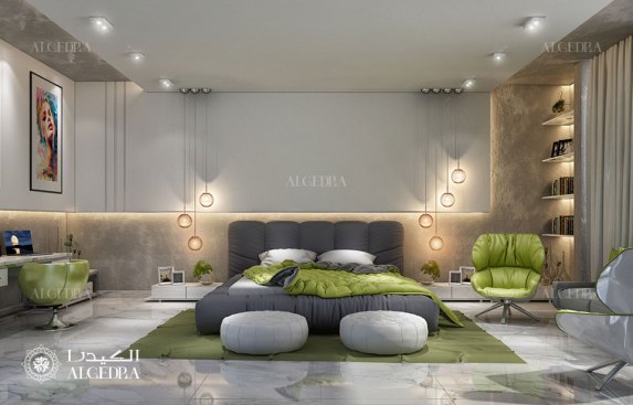 Bedroom design in luxury villa