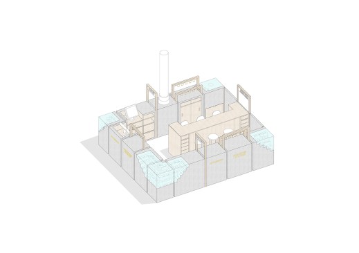 Axonometric view of the stand