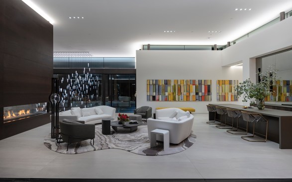 Serenity Indian Wells luxury modern desert mansion open plan living room interior design