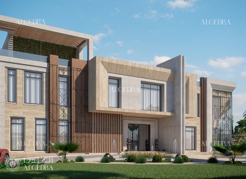 Modern villa facade design