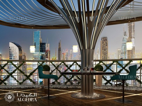Terrace design in penthouse