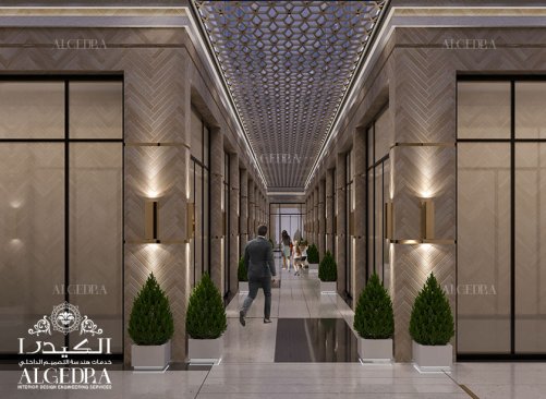 Shopping mall interior pathway