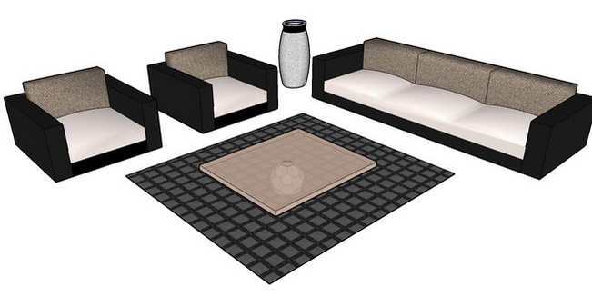 3D Warehouse sofa chair set