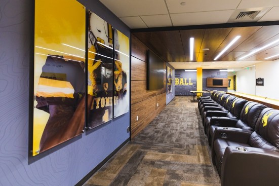 Player lounge areas are thought out and designed with the student-athlete in mind
