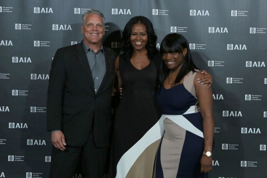 Tiffany Brown with Michelle Obama at the AIA Convention