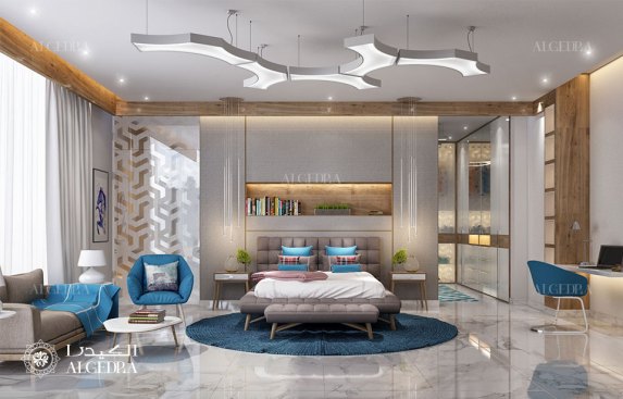 Teenage bedroom design in luxury villa