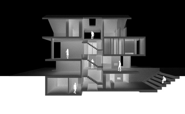 Atelier RZLBD / Stack House / diagram, cross section