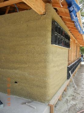 With an R-value of 2&frac12; to 3 per inch, Hempcrete is a bio-composite made from the inner core of the hemp plant and a lime-based binder. The product is available as a cementitious insulating material or as a pre-built structural panel. www.americanlimetechnology.com.