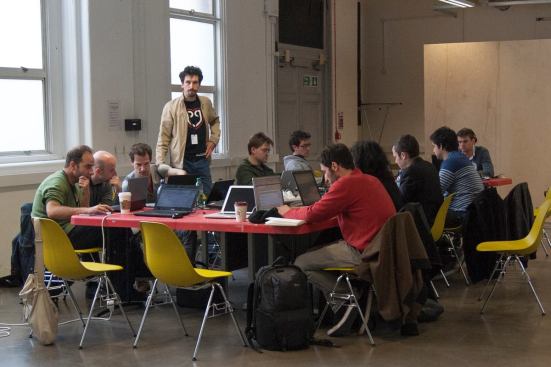 Four clusters concentrating on digital solutions worked on location at the Royal Ear Hospital. Mirco Becker (standing) is one of the leaders, or "
Cluster Champions," of the Digital Intuition & Prediction cluster.