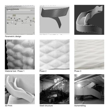 Shape programming, material test and construction