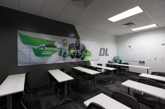 UNT Football position meeting room