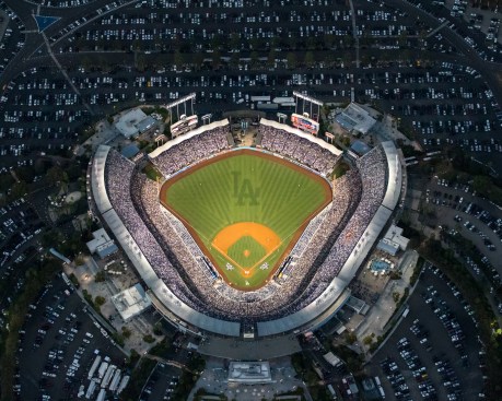 "Time For Dodger Baseball," by Paul Turang, Affiliate AIA|LA, of Dodger Stadium in Los Angeles, designed by Emil Praeger; 2019 AIA|LA Architectural Photography merit award winner