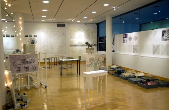Thesis projects on display in the Cooper Union gallery.