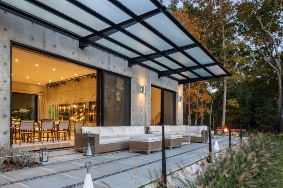 West Porch Canopy and living room 