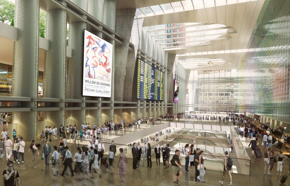 Penn Station train hall.