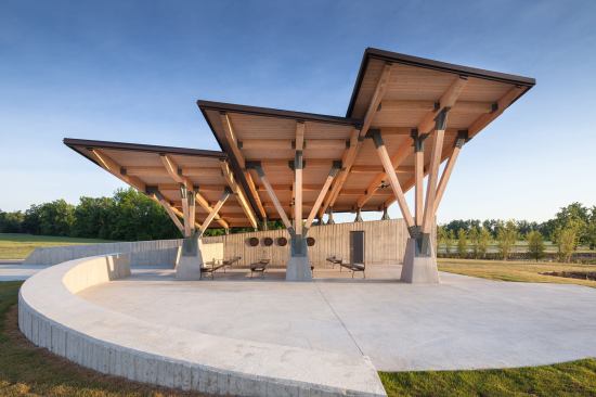 The Committal Shelter offers seating for up to 20 people, with standing room for up to 50 more, for solemn interment services.