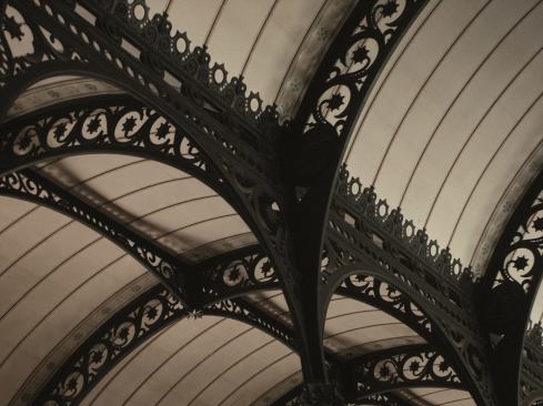 Biblioth&egrave;que Sainte-Genevi&egrave;ve, steel trusses of the reading room.