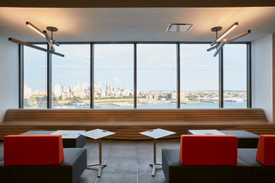One of the many informal work gathering spaces.