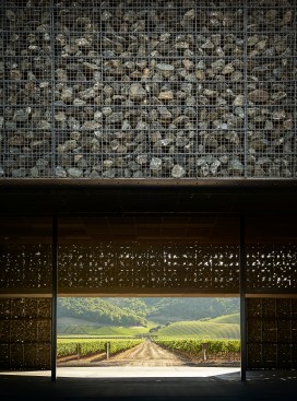 "Dominus," by Ryan M. Gobuty, Assoc AIA, of the Dominus Estate in Yountville, Calif., designed by Herzog & de Meuron; 2019 AIA|LA Architectural Photography citation winner