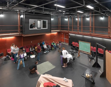 In the basement, a new black box theater was created.