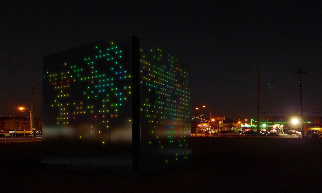 LEDs embedded in Mobile ArtSpace container’s skin