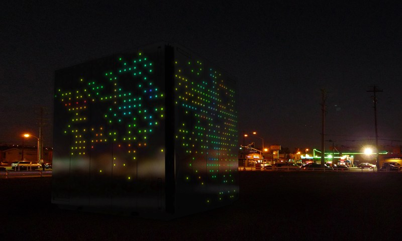 LEDs embedded in Mobile ArtSpace container’s skin