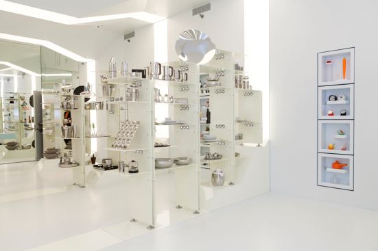 Modular shelving units hold the 3,500 products on display.
