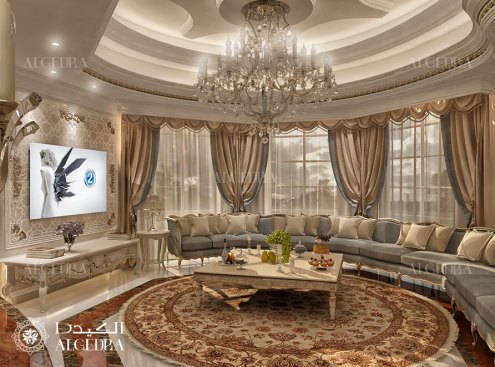 Living room in luxury villa