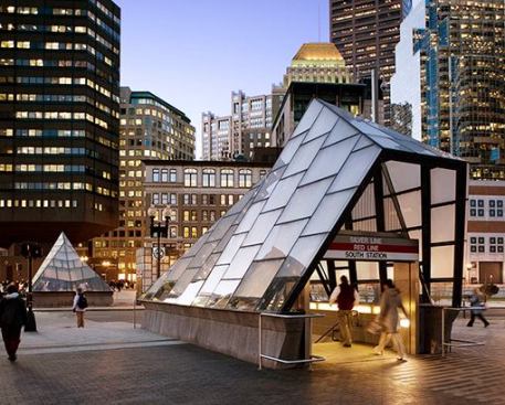 South Station T Headhouses, The South Boston Pierce Transitway, Boston, by Machado Silvetti.