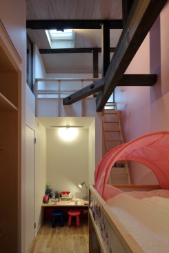 One of the naturally lit children's bedrooms. 