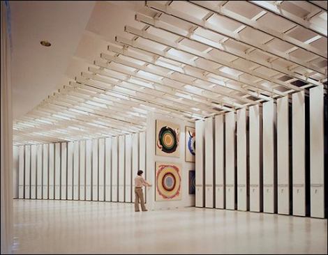 Painting storage inside the museum