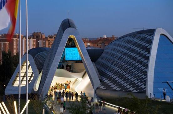 "Water, Unique Resource" Exhibition, Zaragoza, Spain, by Zaha Hadid Architects, with exhibit design by Ralph Appelbaum Associates.
