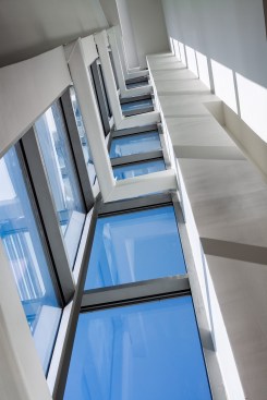 A modern-day campanile located in the interior sanctuary