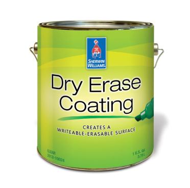 Look for Sherwin-Williams' dry-erase coatings, which will be available only to professional contractors, remodelers, and painters within the next two months. Two coats of this clear finish will turn any wall into a fun and useful dry-erase surface. www.sherwin-williams.com