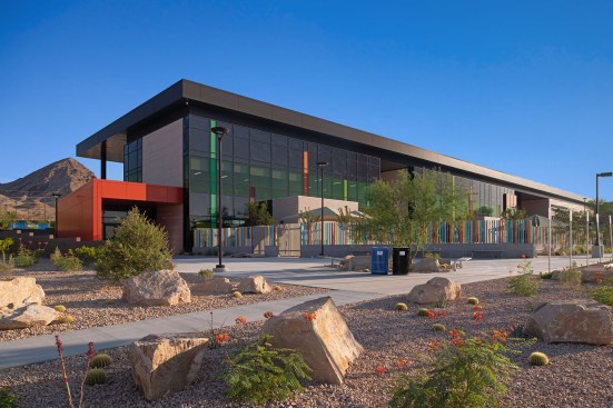 The Nevada State College Glenn and Ande Christensen School of Education 
is  planned to blend with the backdrop of Mount Scorpion and the Campus’ 
pallet while becoming an identifiable component within the overall campus 
context, reflecting an appearance of permanence, not only aesthetically, but also in terms of material durability.