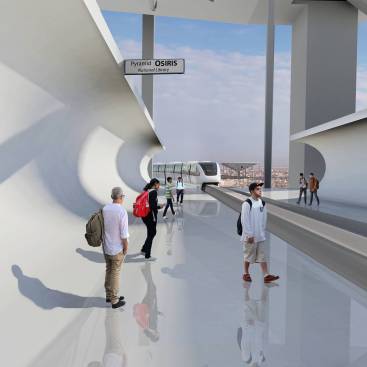Panoramic lift and monorail train