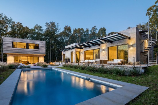 Piazza on West side with Pool and Eco house 