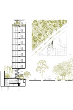 Section, Tower 41, Mexico City, by Alberto Kalach