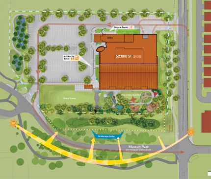 Site plan (North is oriented to the top)